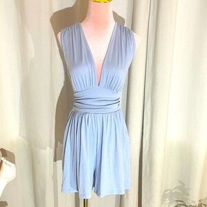 Cider Light Blue Sleeveless Romper